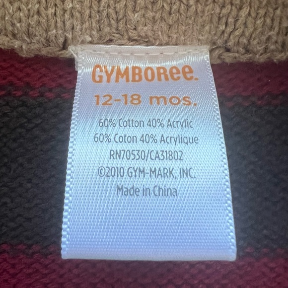 Gymboree Striped Knit Sweater Zip up Cardigan Size 12 - 18 M - Picture 6 of 9